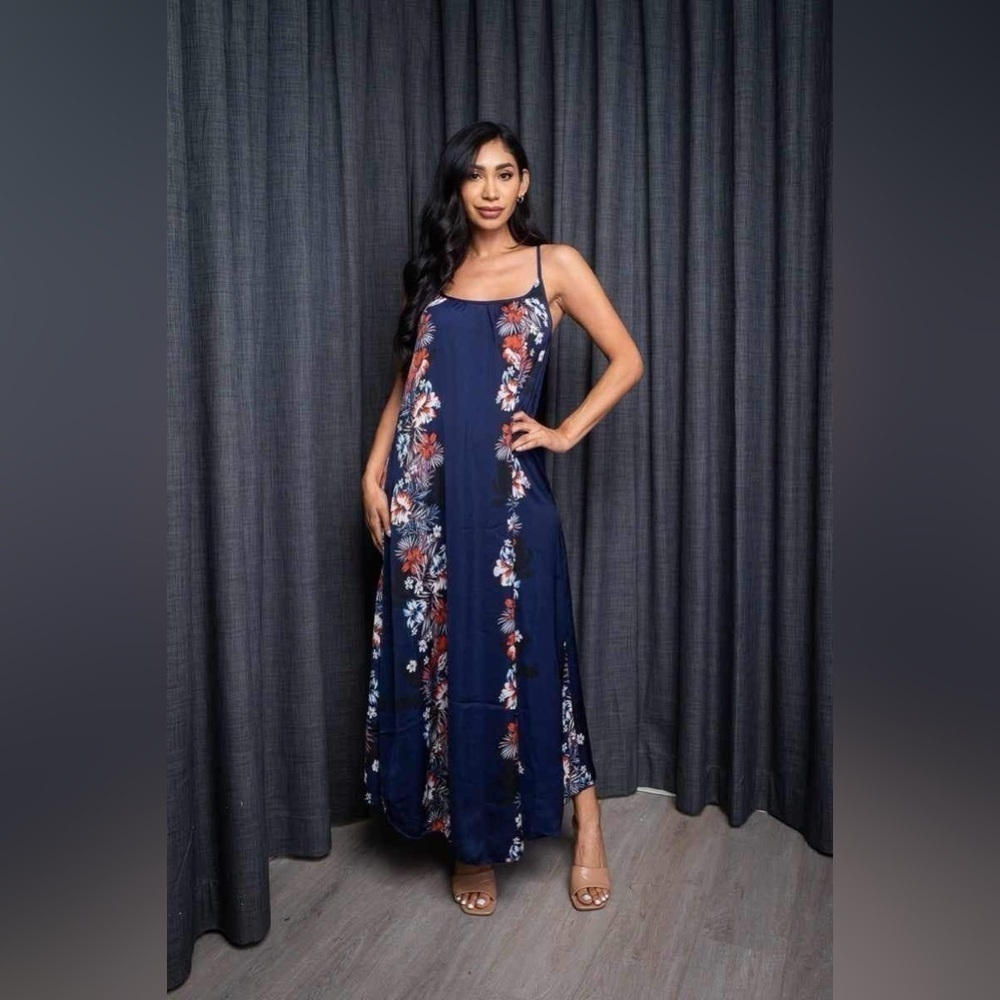 Beautiful neon silk maxi with spaghetti straps